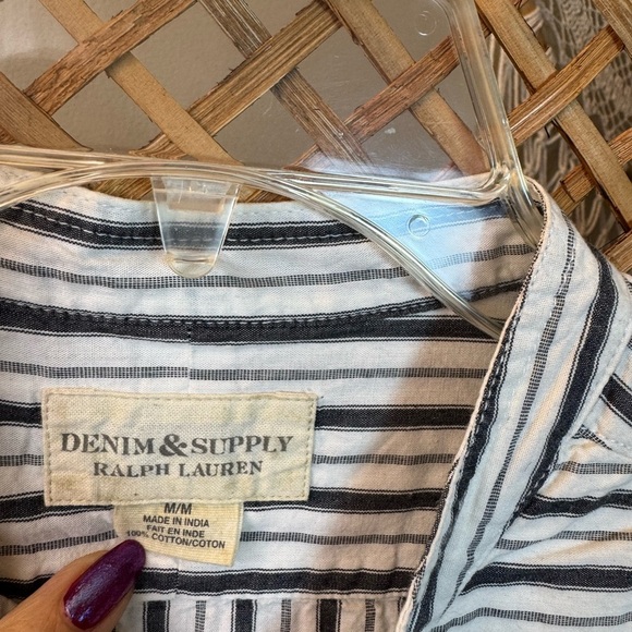 Ralph Lauren Denim & Supply Button Striped Tunic Shirt - Picture 7 of 9